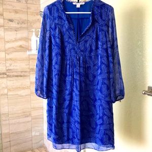 Diane Von Furstenberg Blue Size 6 long sleeve loose dress